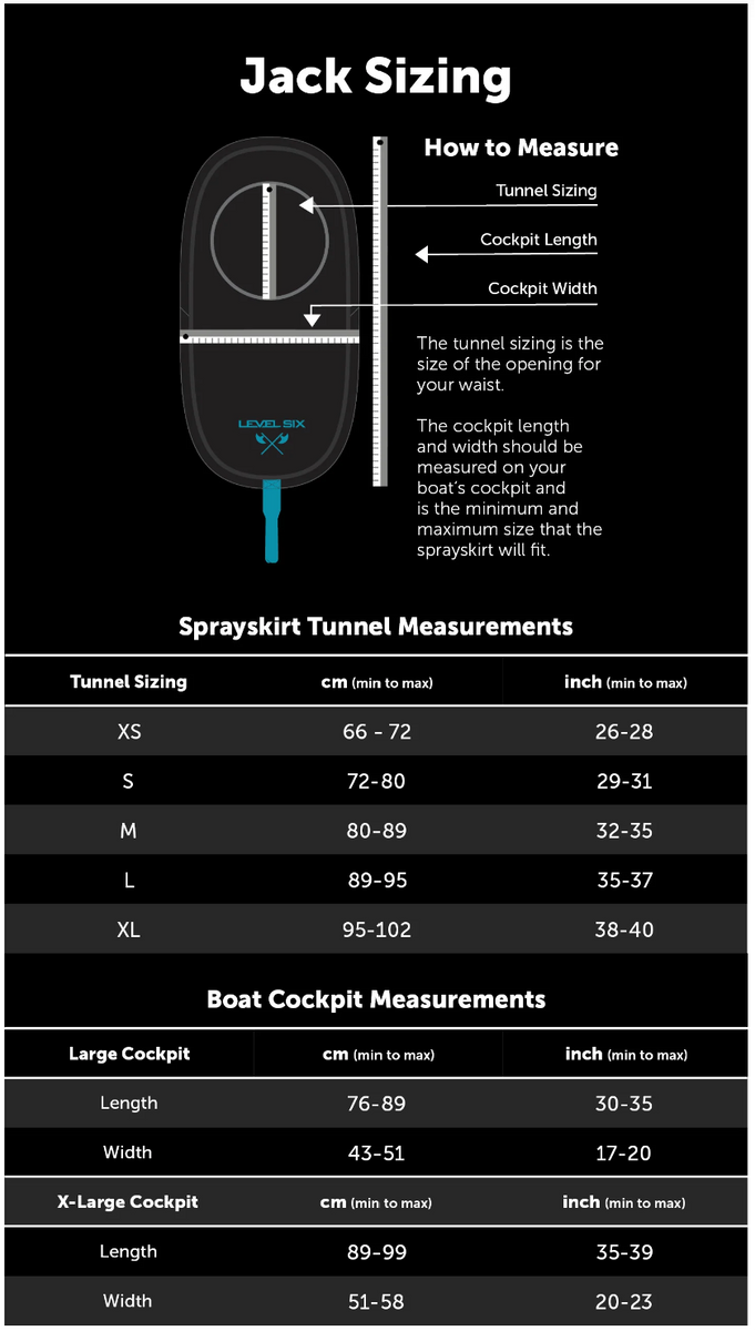 Level Six Jack Neoprene Kayak Skirt Old Creel Canoe & Kayak