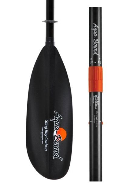 AquaBound Kayak Paddle - StingRay Carbon Black CR Blade/Posi-Lok Carbo ...